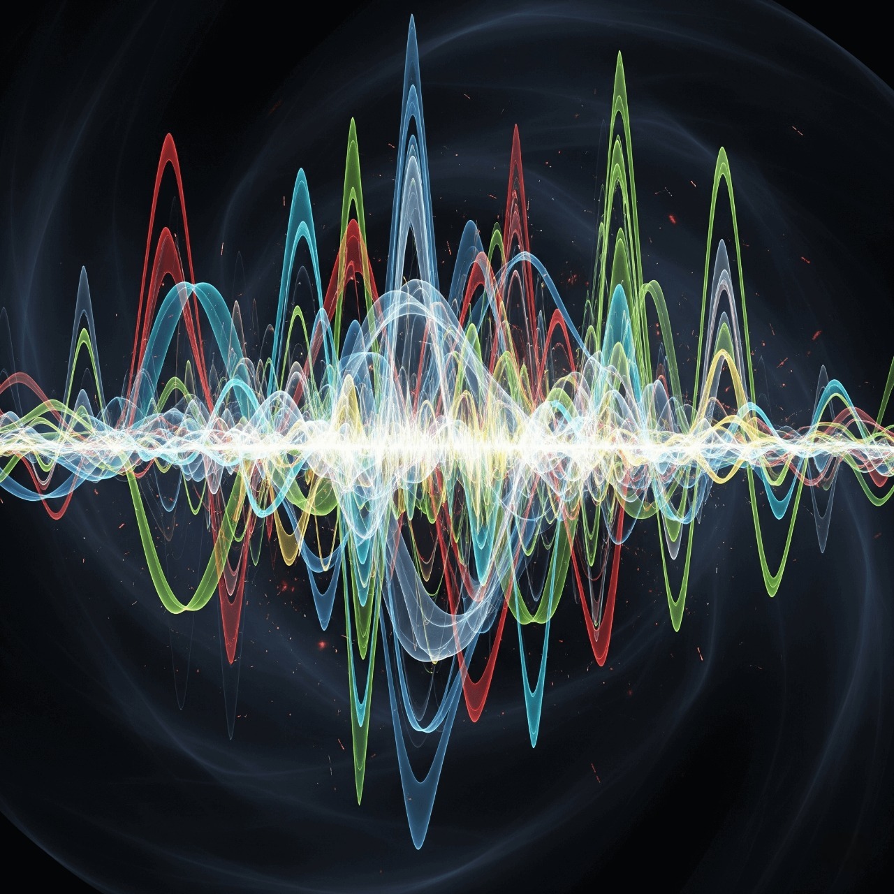 Sound waves representing audio noise.